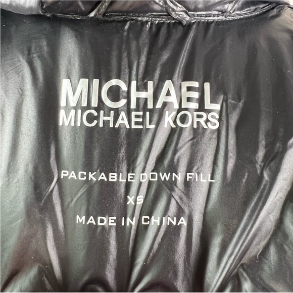 MICHAEL Michael Kors Down Puffer Coat XS Black Packable Hooded Quilted New NWT - Picture 5 of 11